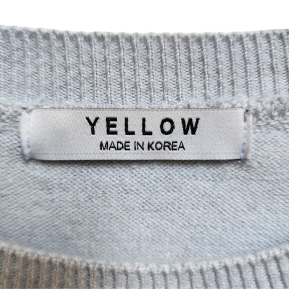 Cat Sweater Womens Sz S M Knit Gray Black Meow Spell Out Crop Stretchy Long Slv - Picture 7 of 10